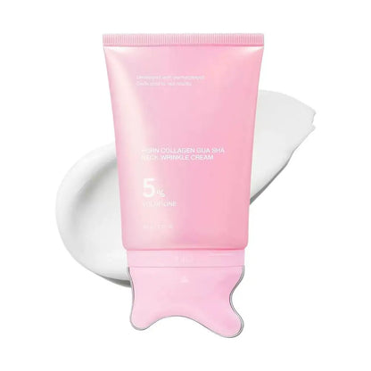 PDRN Collagen Neck Cream with Gua Sha Roller – 5% Volufiline Moisturizer 90g