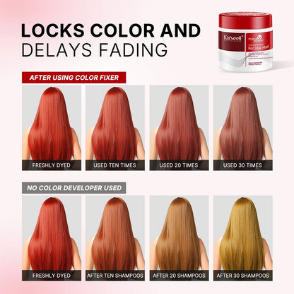Red Color Depositing Hair Mask & Color-Boosting Conditioner 500ml for Color-Treated Hair