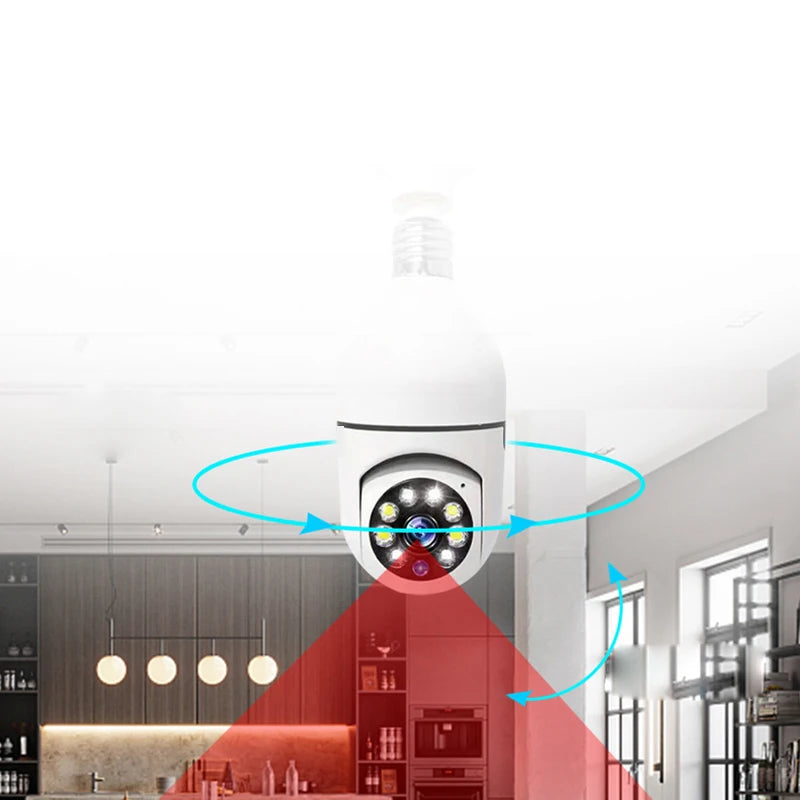 Wireless Bulb Camera Wifi E27 Bulb Camera 360 Degree WiFi Security Camera Full-color High-definition Night Vision