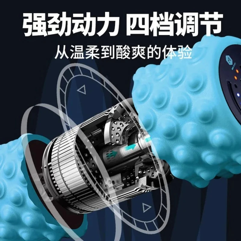 Electric Foam Axis Muscle Relaxer Leg Massage Stick Roller Exercise Fitness Equipment Vibration Yoga Column