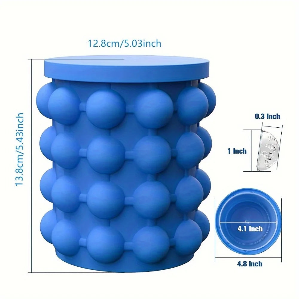 2-in-1 Large Silicone Ice Bucket Mold with Lid Perfect for Bars Clubs Restaurants and Home Use Easy To Clean Drinkware Tools
