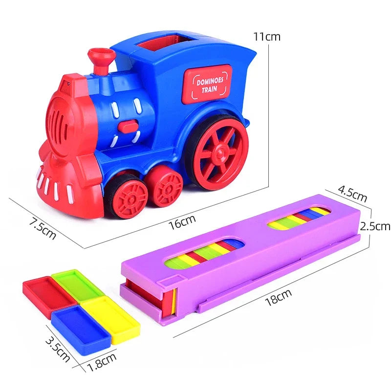 Children Electric Laying Domino Train Automatic Card Casting Brick Block Set Creative Parent-Child Interactive Education DIY Toy