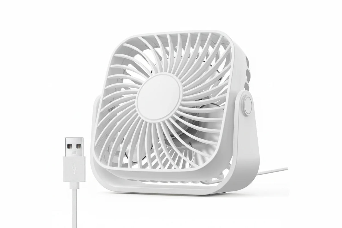 Portable USB Air Cooler Fan – Quiet 3-Speed Personal Desk Cooler