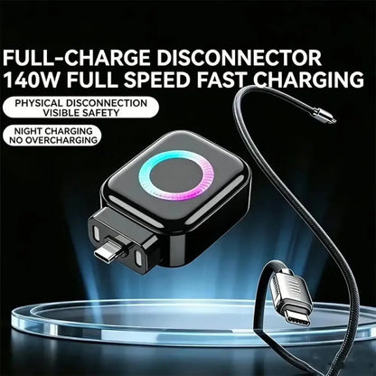 140W USB-C Fast Charging Cable with Digital Display, Auto Power Control & Overcharge Protection