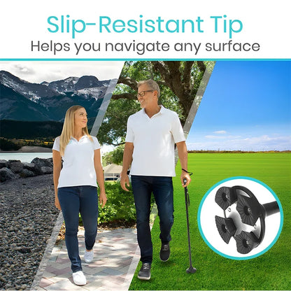 Folding Walking Cane with LED Light – Adjustable Lightweight Collapsible Walking Stick