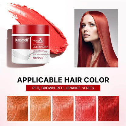 Red Color Depositing Hair Mask & Color-Boosting Conditioner 500ml for Color-Treated Hair