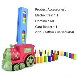 Children Electric Laying Domino Train Automatic Card Casting Brick Block Set Creative Parent-Child Interactive Education DIY Toy
