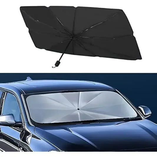 Car Windshield Sun Shade Umbrella, UV & Heat Protection, Retractable Front Window Shade