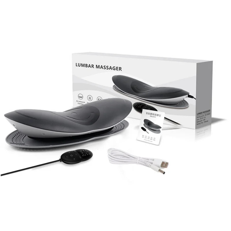 Multi-Level Adjustable Back Vibration Electric Waist Massager Lumbar Traction Device Inflatable Hot Compress Spine