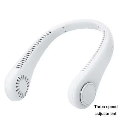 Portable Bladeless Neck Fan with Digital Display – USB Rechargeable Hands-Free Cooling Fan