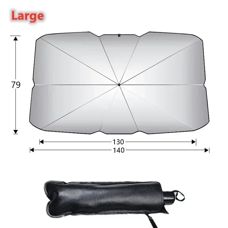 Car Windshield Sun Shade Umbrella,UV Rays Protector & Heat Block Reflector Retractable Front Window Sun Shades Umbrella Shield