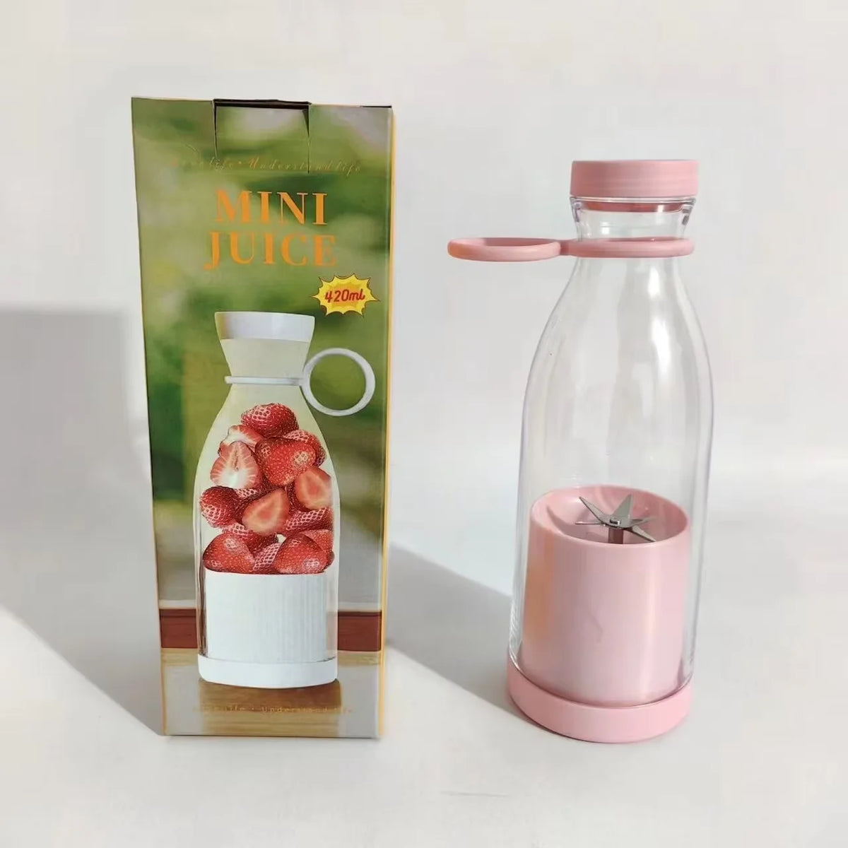 420ml Home Juice Cup with Removable Cutter Head Leak-Proof Lid Powerful Mini Blender Portable Electric Juicer Cup Kitchen Tool