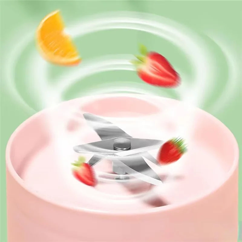 420ml Home Juice Cup with Removable Cutter Head Leak-Proof Lid Powerful Mini Blender Portable Electric Juicer Cup Kitchen Tool
