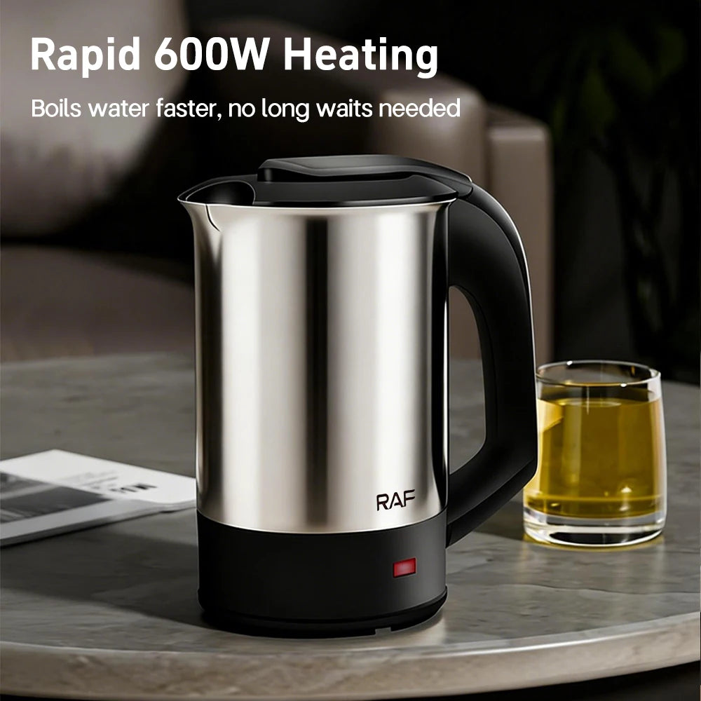 Mini Electric Kettle Tea Coffee Stainless Steel 1000W Portable Travel Water Boiler Pot 0.5L For Hotel Family Trip