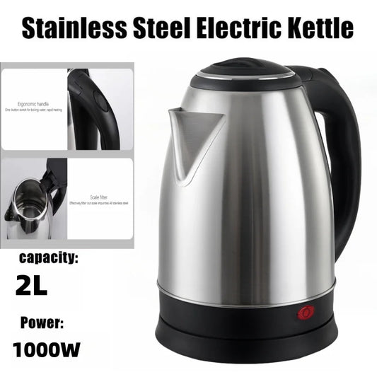 2L Electric Kettle, Stainless Steel Hot Water Kettle, Tea & Coffee Water Boiler