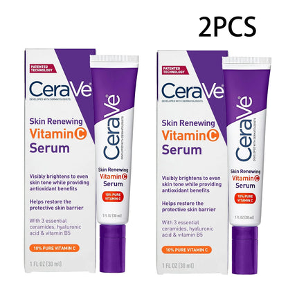 CeraVe Vitamin C Serum 10% Pure Vitamin C, Hyaluronic Acid & 3 Ceramides, Fragrance-Free Facial Brightening Antioxidant Serum, 1 oz