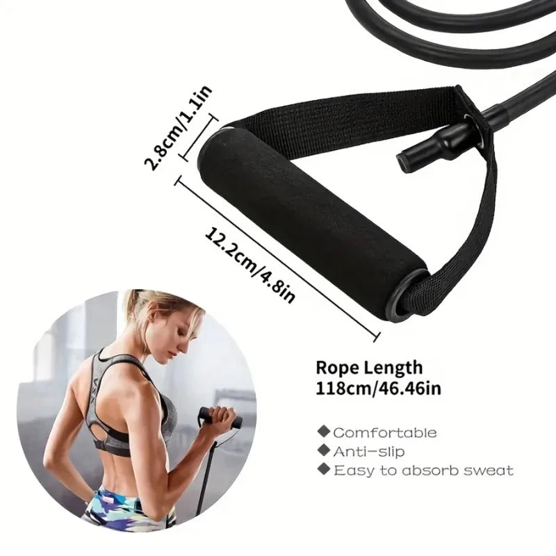 1pc 4-Resistance Levels Handle-Style Resistance Bands for Home Strength Training Yoga Pilates Full Body Durable Premium