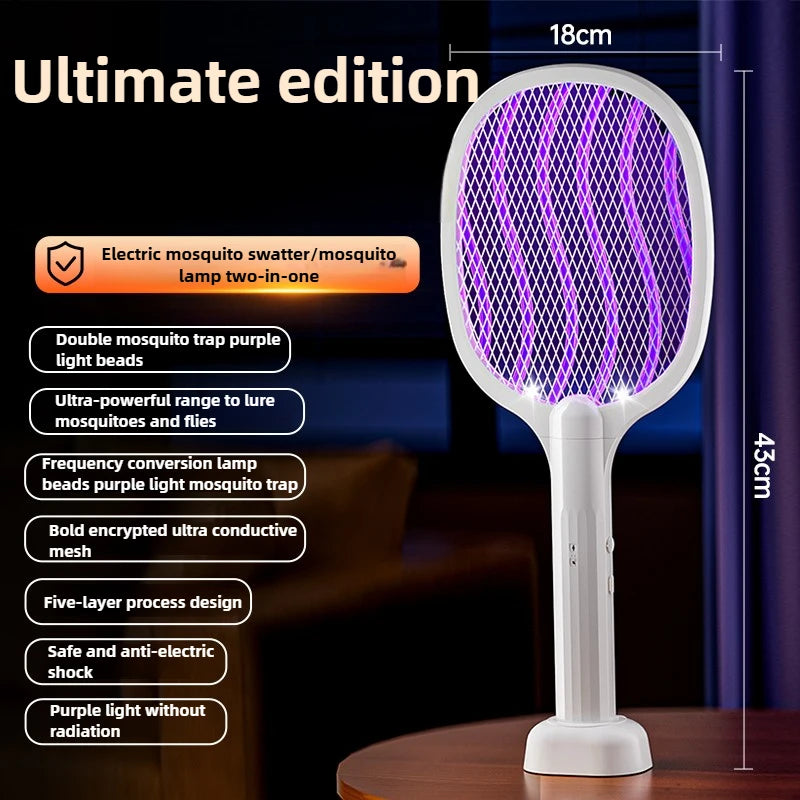 2 in 1 Electric Mosquito Killer Mosquito Lamp with Violet Light Mosquito Trapping USB Rechargeable Portable Mosquito Killer