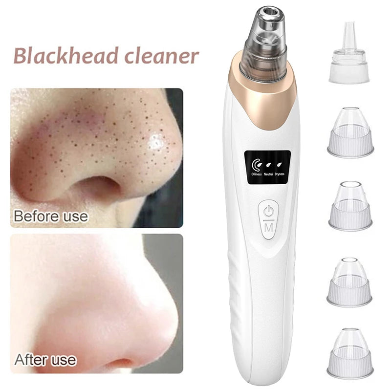 1Set Electric Blackhead Remover Vacuum Cleaner Black Spot Removal Facial Deep Cleansing Pore Cleaner Machine Face Skin Care Tool