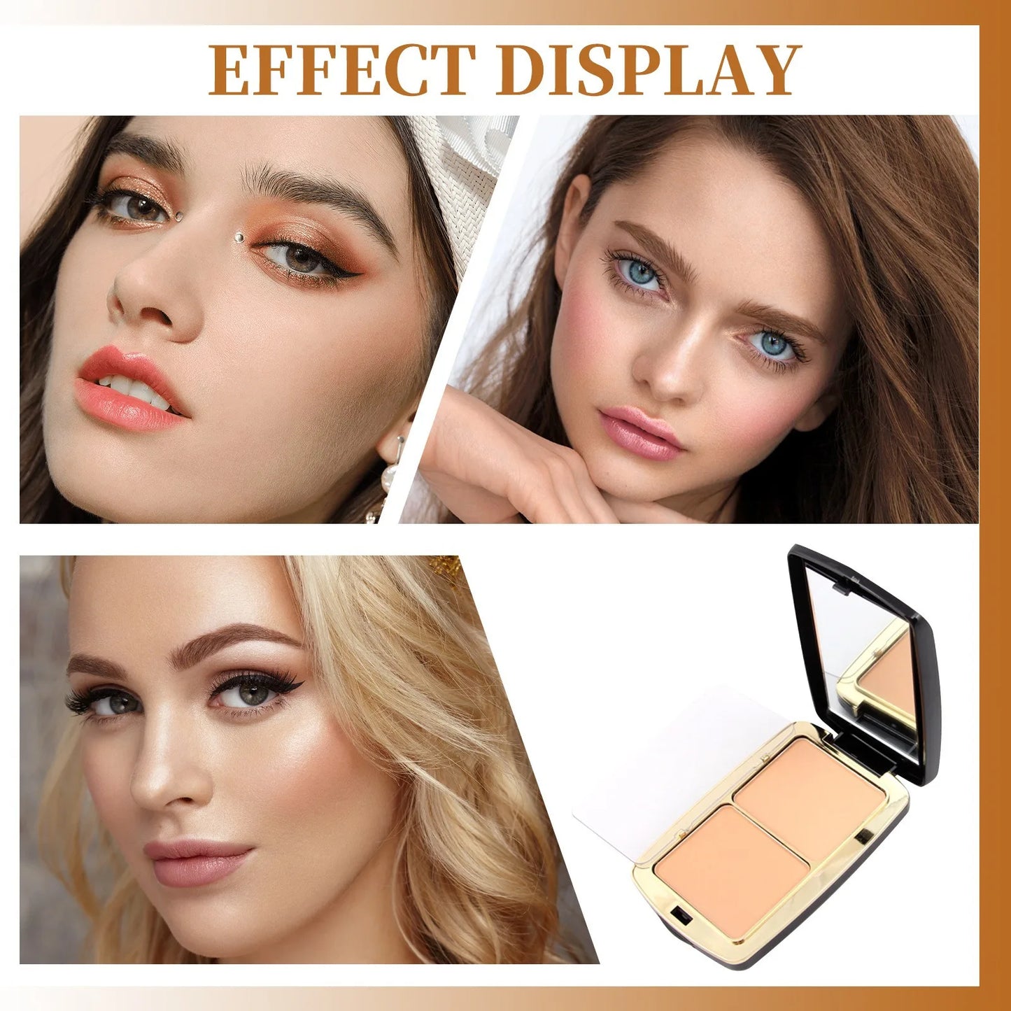 Kiss Beauty Milk Tea Pore-Minimizing Setting Powder Waterproof Oil-Control Natural Matte Long-Lasting Stage Party Makeup for Wom