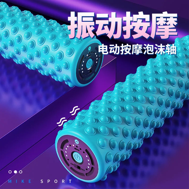 Electric Foam Axis Muscle Relaxer Leg Massage Stick Roller Exercise Fitness Equipment Vibration Yoga Column
