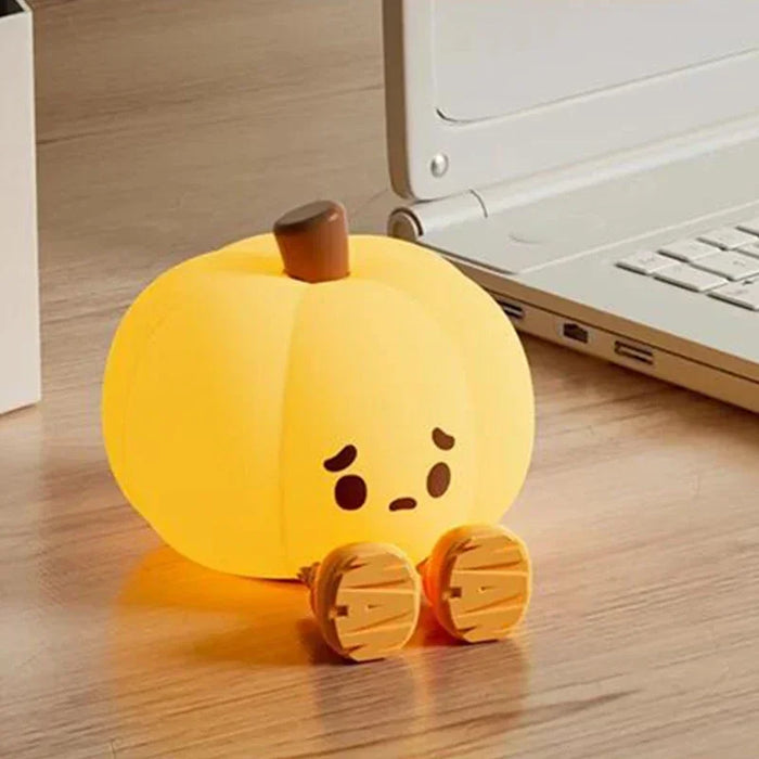 Silicone LED Pumpkin Night Light with Soft Glow for Kids' Bedroom & Bedside Decor