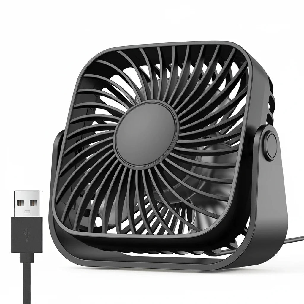 Portable USB Air Cooler Fan – Quiet 3-Speed Personal Desk Cooler