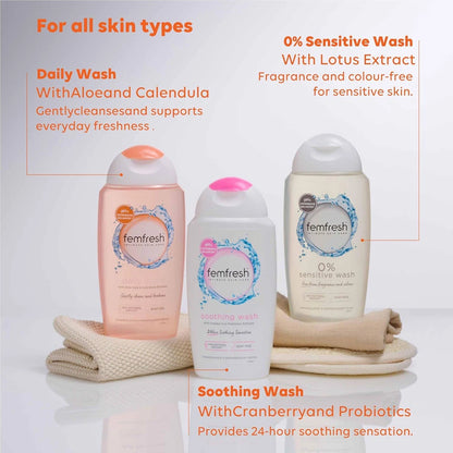 Femfresh Intimate Wash with Lightweight Non-Sticky Formula & Gentle Cleansing Lotion