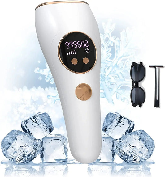IPL Hair Removal Device with Ice Cooling | Portable At-Home IPL Epilator for Face & Body