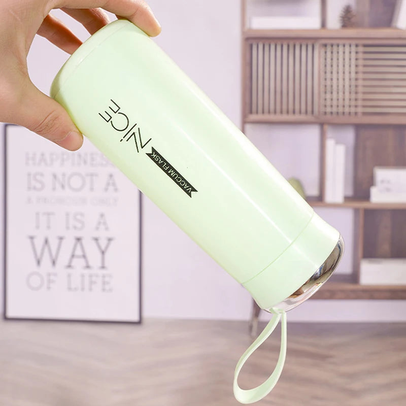 Portable Travel Insulated Cup Double Glass Car Cap Coffee Thermos Flask Cold Drink Cup Thermos Cup