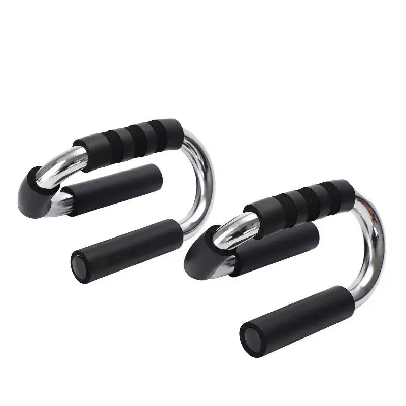Electroplating S-shaped push up bracket for abdominal exercise and fitness equipment, home use stomach reduction silent wheel