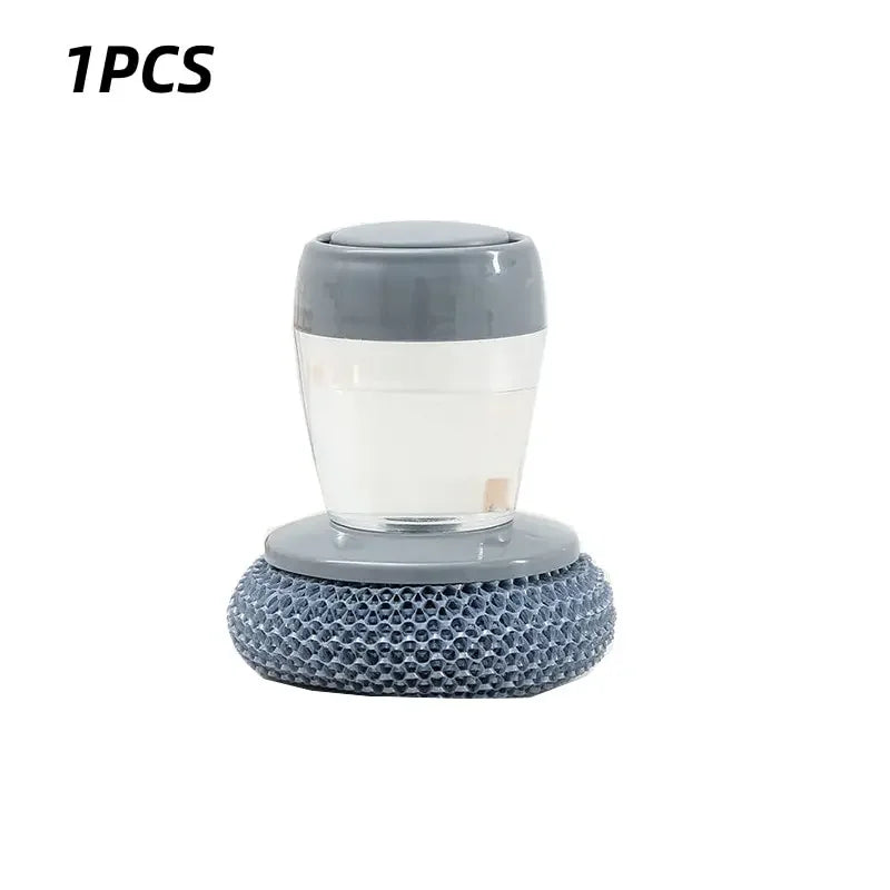 1/2/3/4pcs Portable Kitchen Soap Dispensing Dishwashing Tool Brush Easy Use Scrubber Wash Clean Tool Kitchen Cleaning Tool