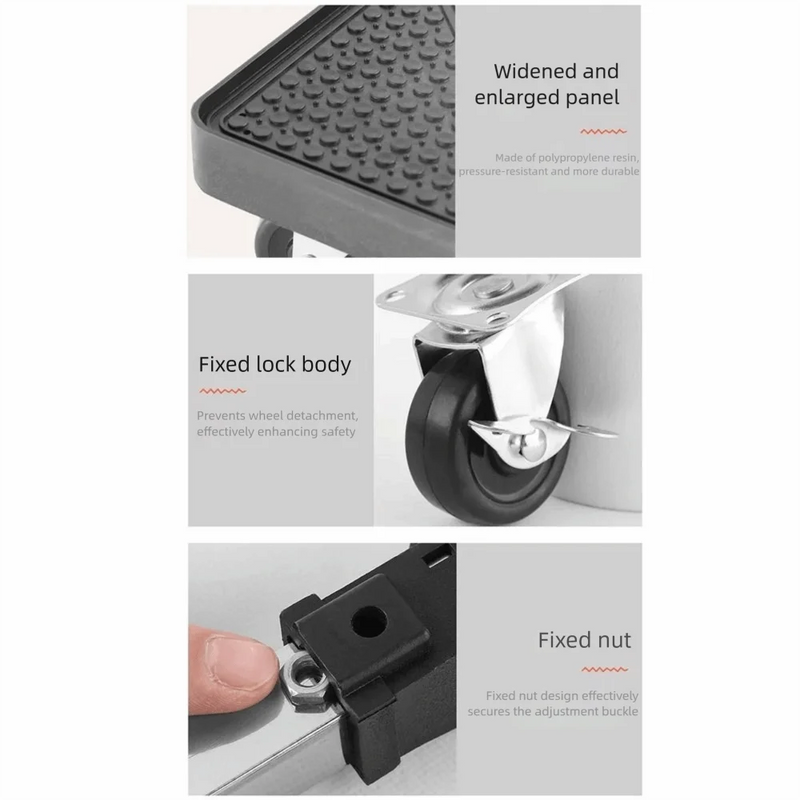 Adjustable Universal Wheel Mobile Rack 4 Locking Wheels Retractable Washing Machine Holder Strong Load-bearing Non-slip