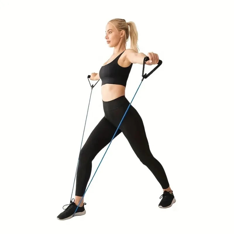 1pc 4-Resistance Levels Handle-Style Resistance Bands for Home Strength Training Yoga Pilates Full Body Durable Premium