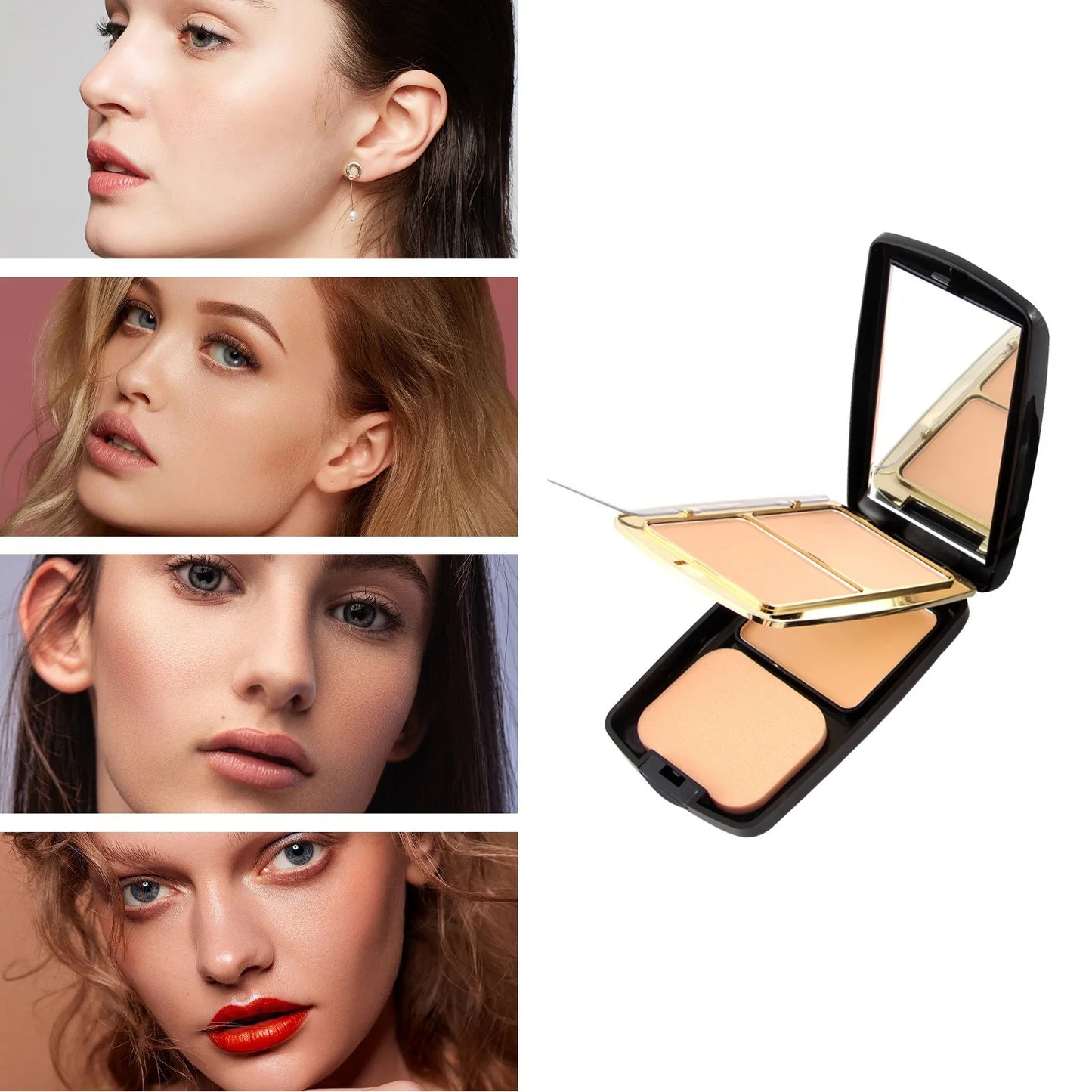 Kiss Beauty Milk Tea Pore-Minimizing Setting Powder Waterproof Oil-Control Natural Matte Long-Lasting Stage Party Makeup for Wom