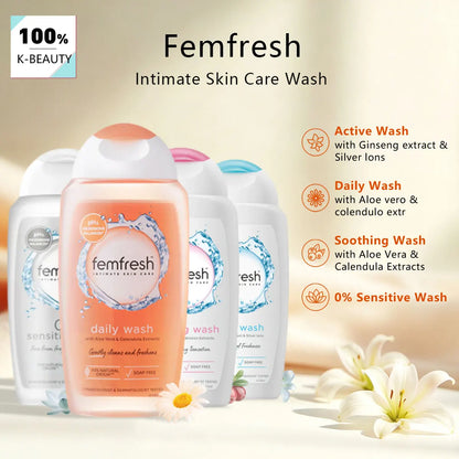 Femfresh Intimate Wash with Lightweight Non-Sticky Formula & Gentle Cleansing Lotion
