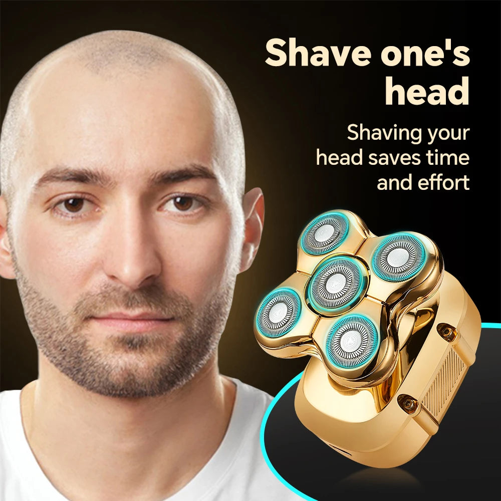 USB charging, five speed electric bald shaver, men's multifunctional trimmer