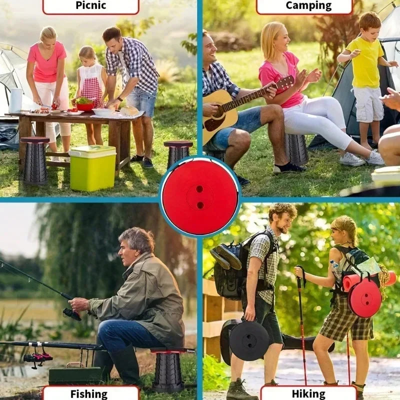 2026New Portable Telescopic Folding Stool Adjustable Height Lightweight for Hiking Camping Outdoor Travel Fishing