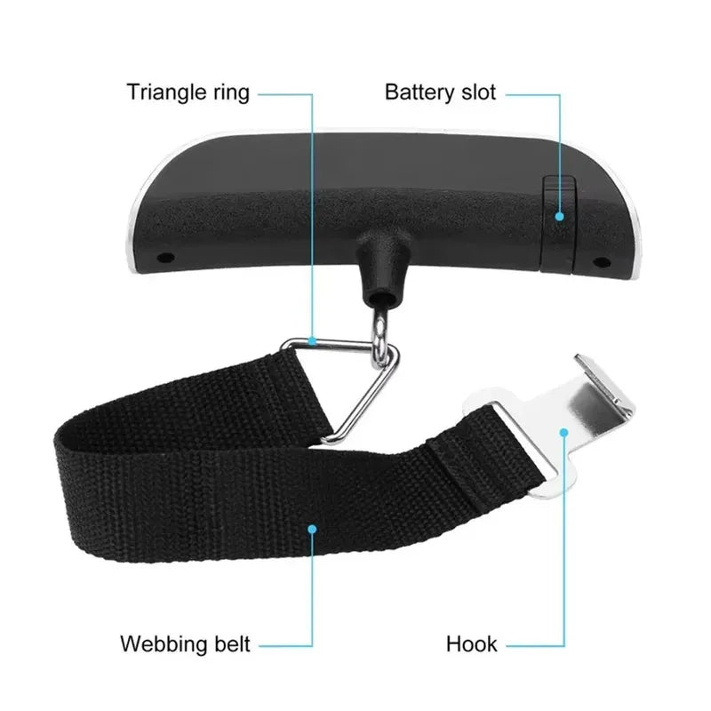 50kg Portable Hanging Scale Electronic Hand Luggage Scale Digital Display Suitcase 110lb Travel Baggage Bag Weighing Tools