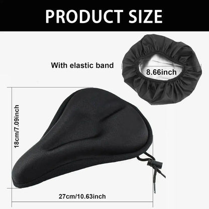 DOMEN 3D Bicycle Saddle Seat Cover | Soft Silicone Bike Seat Cushion with Breathable Sponge Padding