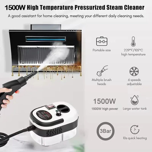 Portable Handheld Steam Cleaner High Pressure Hot Steam Cleaning Machine with Brush Attachments