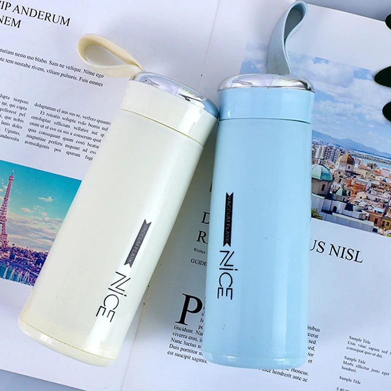 Portable Travel Insulated Cup Double Glass Car Cap Coffee Thermos Flask Cold Drink Cup Thermos Cup