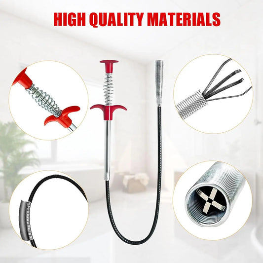 60cm Drain Clog Remover, Sink & Shower Hair Removal Cleaning Tool