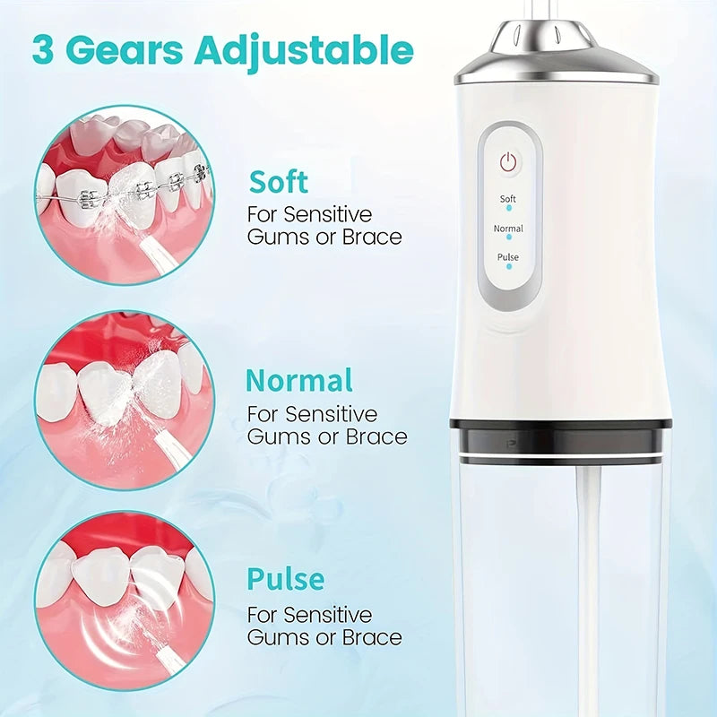 Electric Oral irrigator Portable Tooth Cleaner Interdental Flushing Machine Water Jet Floss Tooth USB Dental Water Flosser