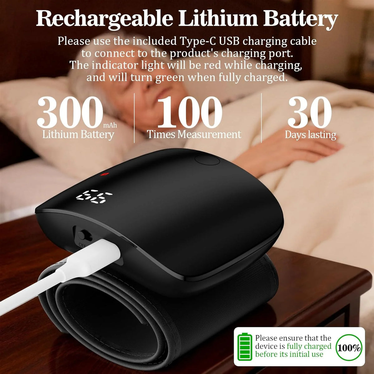New LED Wrist Blood Pressure Monitor Rechargeable English Voice Broadcast Sphygmomanometer Tonometer BP Monitor