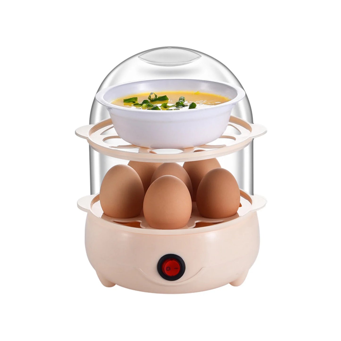 160W 220V Multifunctional Electric Egg Boiler 6Eggs/Layer Hard Boiled Egg Poacher Smart Breakfast Machine for Home Kitchen Use