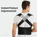 Posture Corrector for Men Women, Adjustable Back Brace with Cross Support Straps, Upper & Lower Back Support to Improve Posture