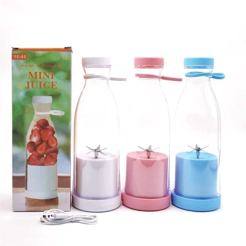 420ml Home Juice Cup with Removable Cutter Head Leak-Proof Lid Powerful Mini Blender Portable Electric Juicer Cup Kitchen Tool