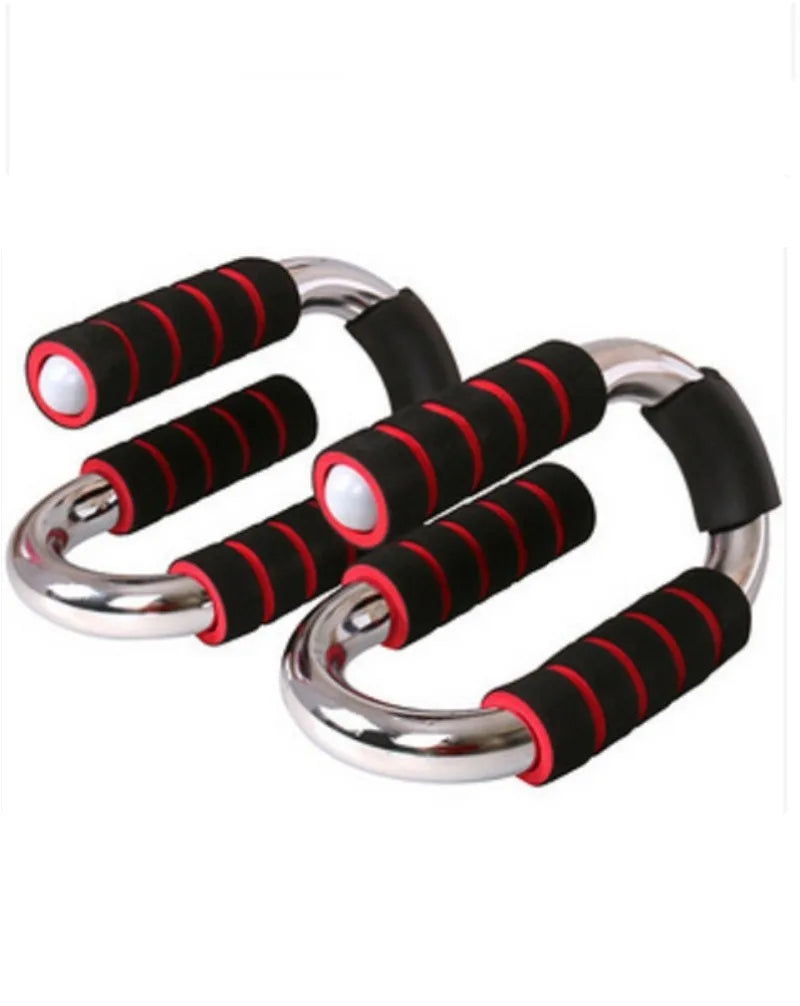 Electroplating S-shaped push up bracket for abdominal exercise and fitness equipment, home use stomach reduction silent wheel