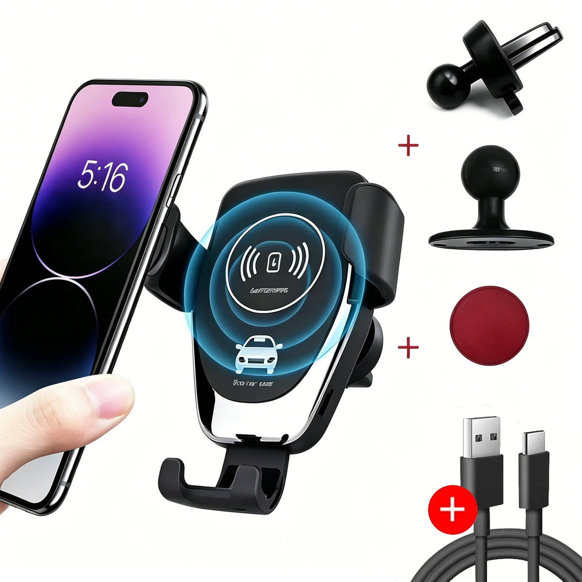 Wireless Car Charger Mobile Phone Holder Gravity Induction Car Air Outlet Fast Wireless Charging Stand for iPhone Samsung Xiaomi